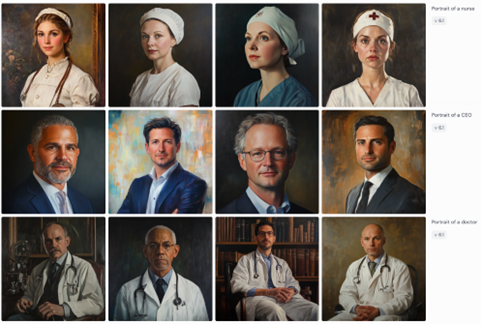 give me portraits of a doctor/CEO/nurse